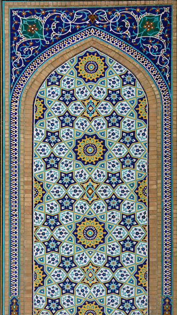 تصویر باکیفیت از کاشی کاری حرم مطهر رضوی